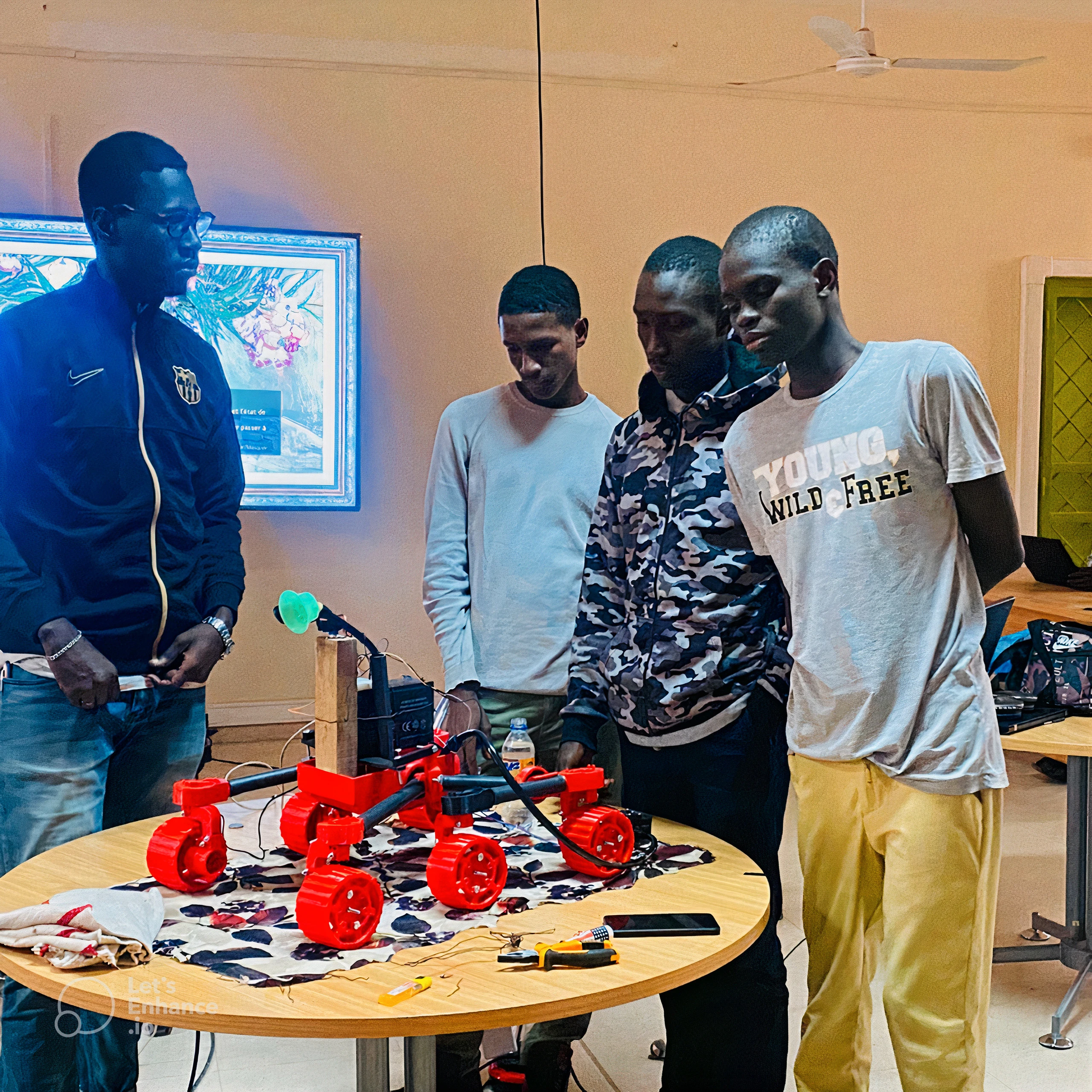 team working on agrobots